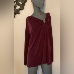 Michael Kors Plus Size Maroon Top Size 1X MSRP $110 NWT